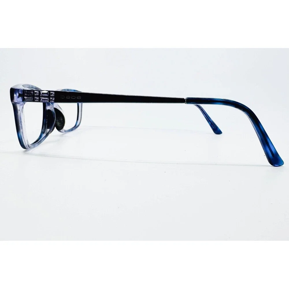 Bebe Eyeglass Frames Womens Blue Tortoise Crystal Accents BB5128 52-16-135